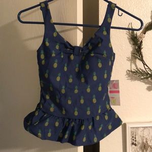 Pineapple print swim top
